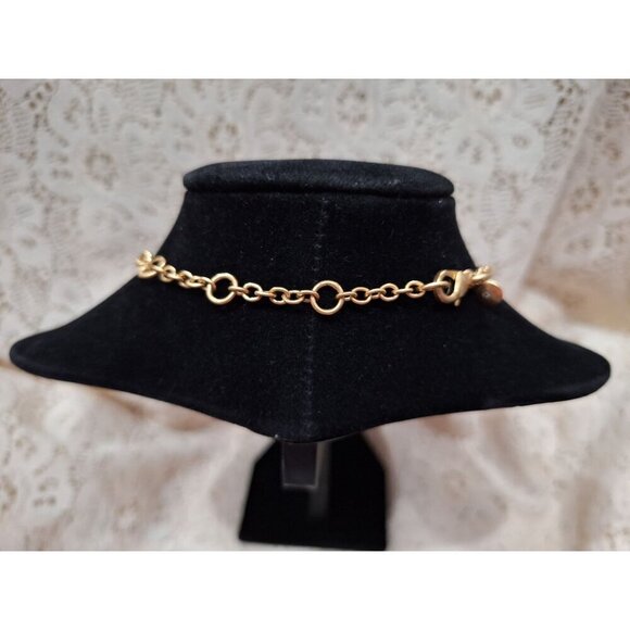 J. Crew Gold-Tone Floral Statement Necklace With Blue, Yellow & Clear Accents - Picture 4 of 6